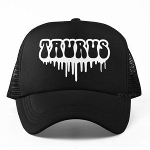 🆕TAURUS Drip Zodiac Black Foam Trucker Hat Mesh Snapback Cap
